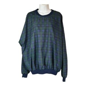 Plaid Sunderland Scotland Golf Pullover Weatherproof Windbreaker Jacket XL Vtg